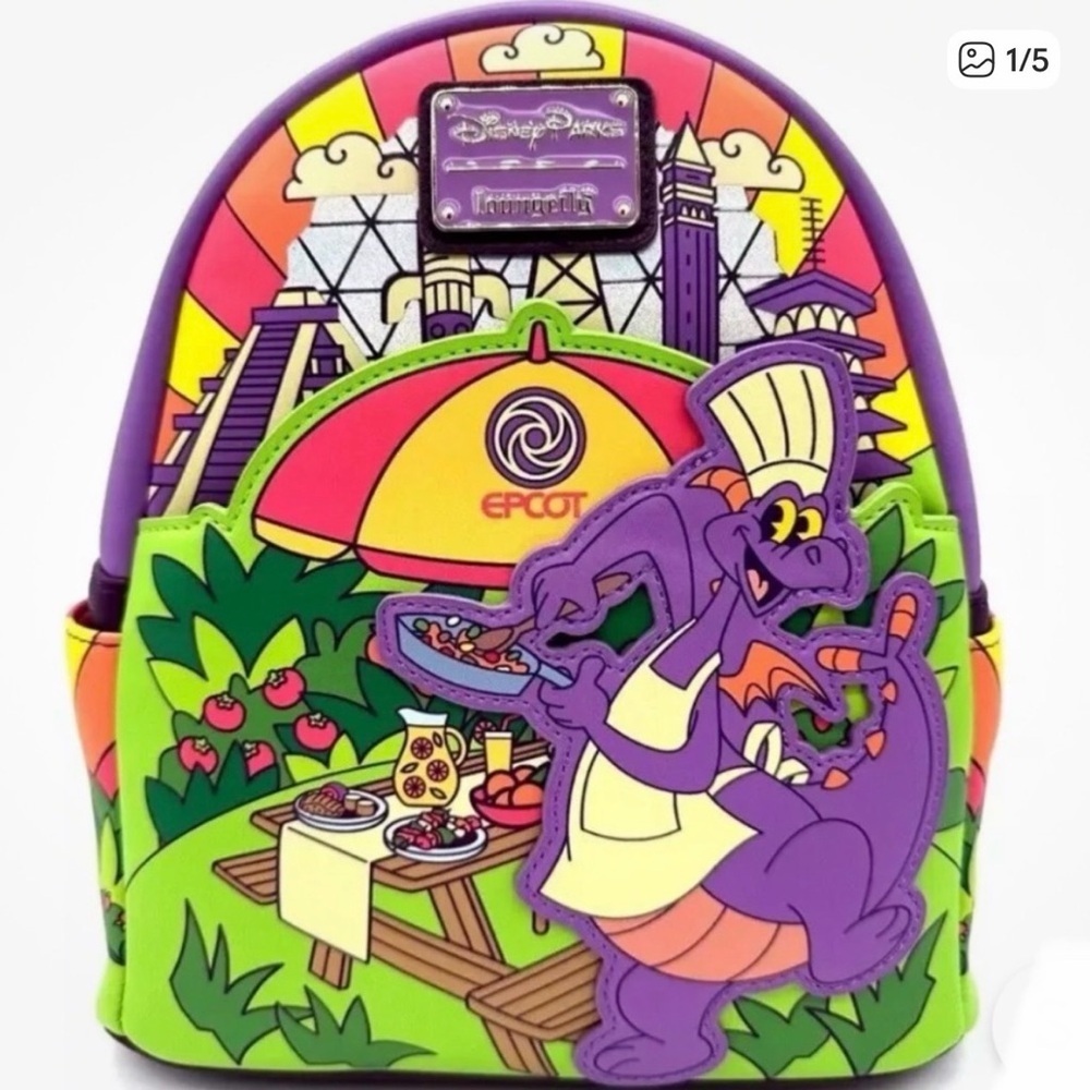 Loungefly Disney EPCOT Food & Wine 2024 Figment Mini Backpack